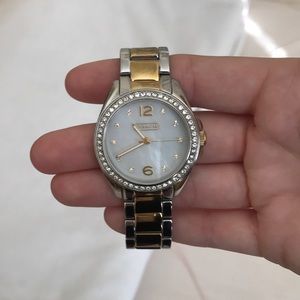 Coach silver and gold watch